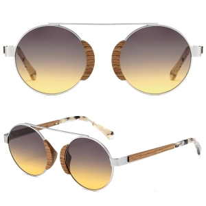metal mix wood sunglasses